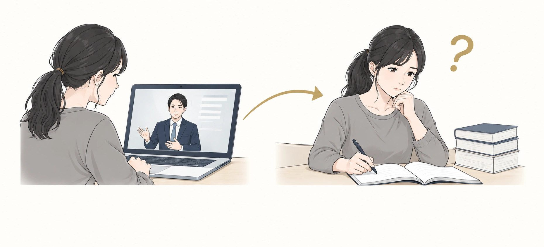 講義を聞いてわかった後、一人で解くと疑問に気づく。